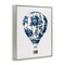 Stupell Industries Vintage Toile Hot Air Balloon Framed Giclee, design by Lettered and Lined